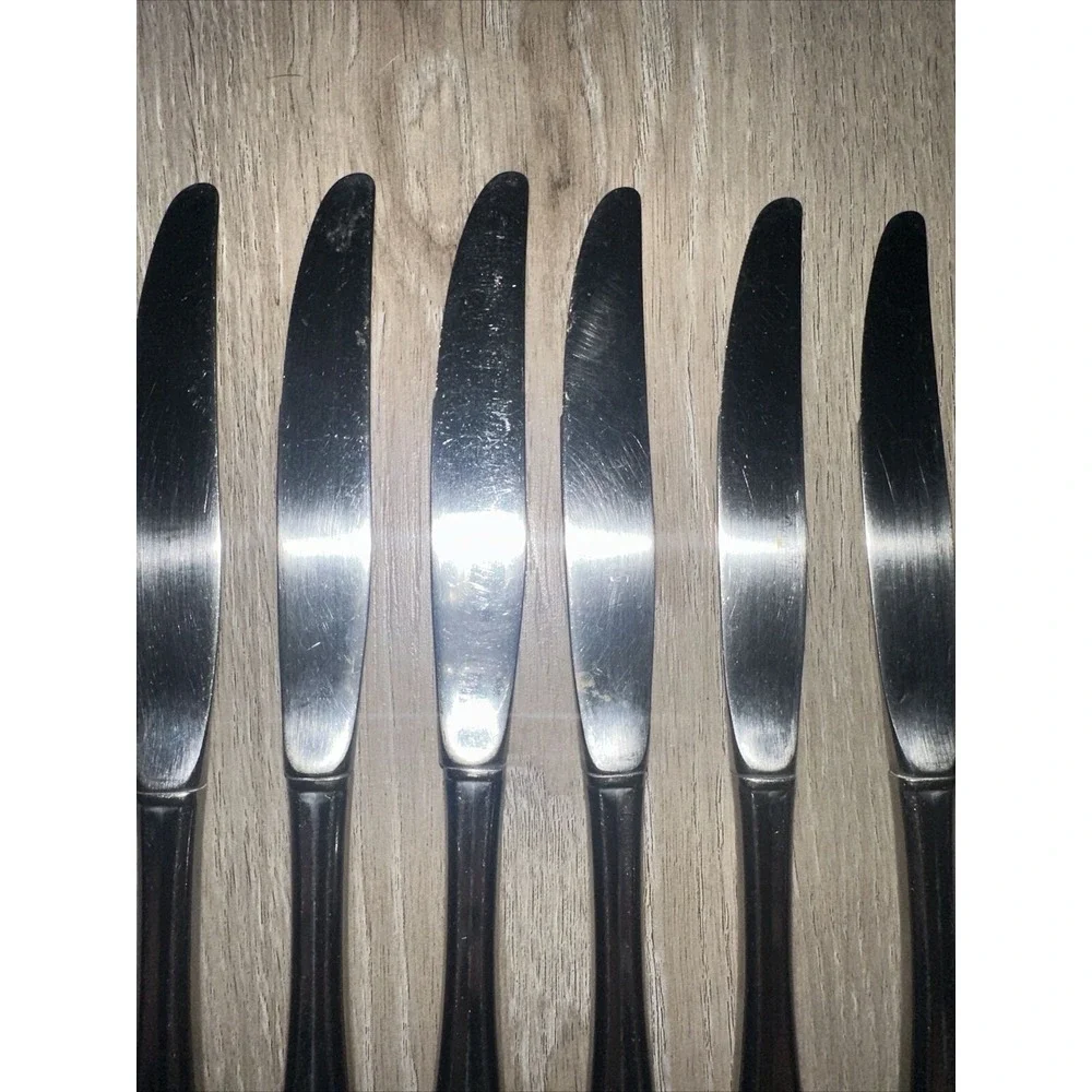 6 STAINLESS‎ STEEL SILVERWARE FLATWARE ONEIDA GALA IMPULSE DINNER KNIVES